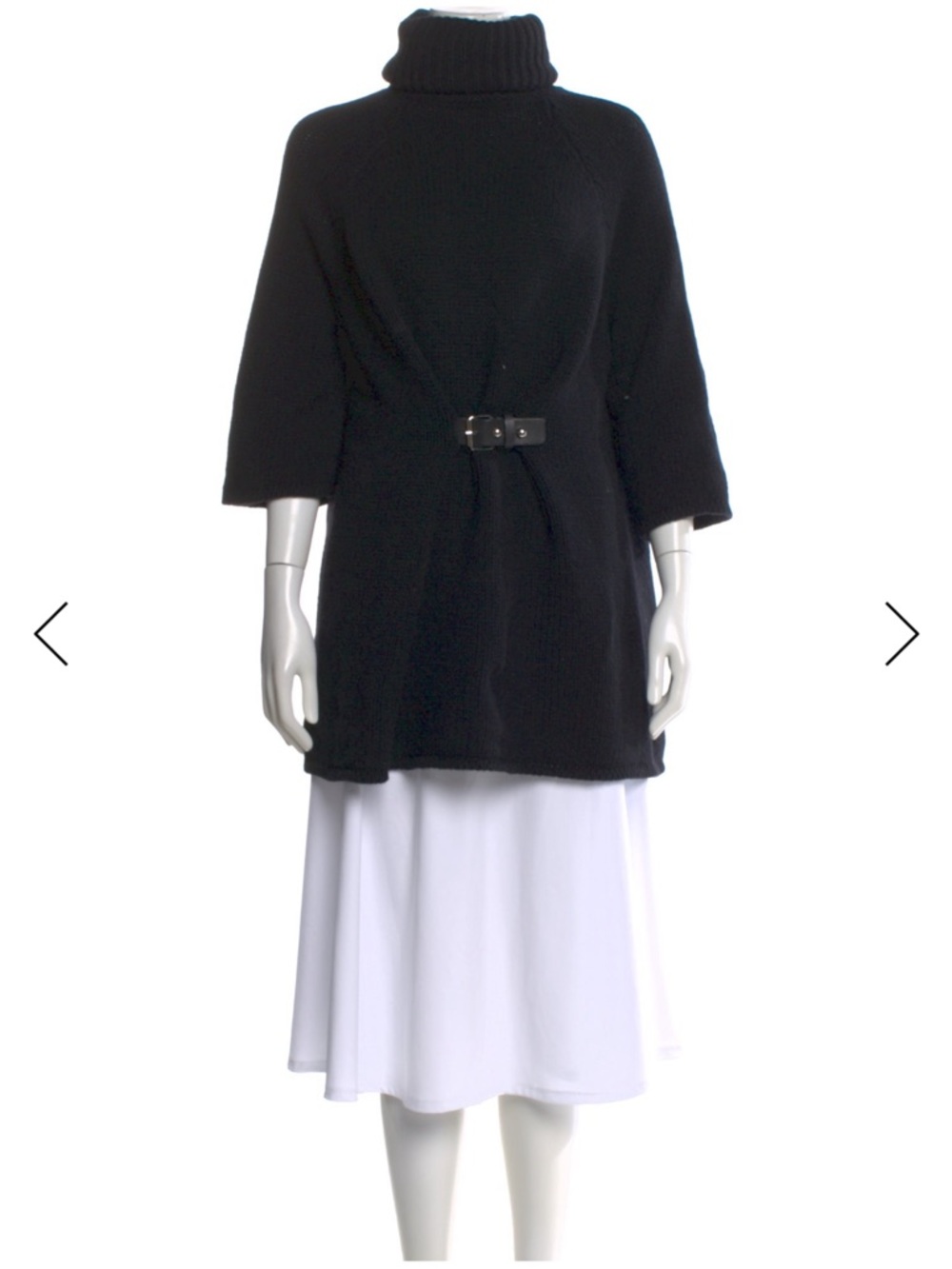 Black Turtleneck Belted Women's Sweater
